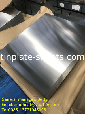 Elektrolytische tinplaten voor de verpakkingsindustrie MR en SPCC Materiaal 0,13-0,48 mm Dikte 600 mm-986 mm Breedte
