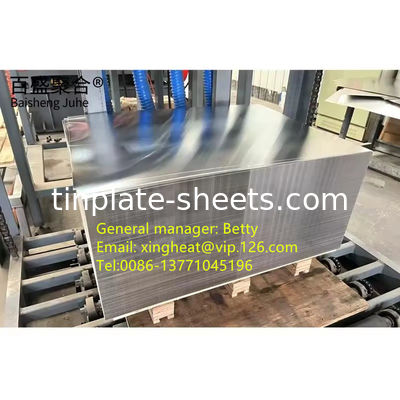 goedkope tinplatenplaten JIS G3303 Standard T3 T4 T5 DR8 2.8/2.8 STONE FINISH Elektrolytische tinplatenplaten