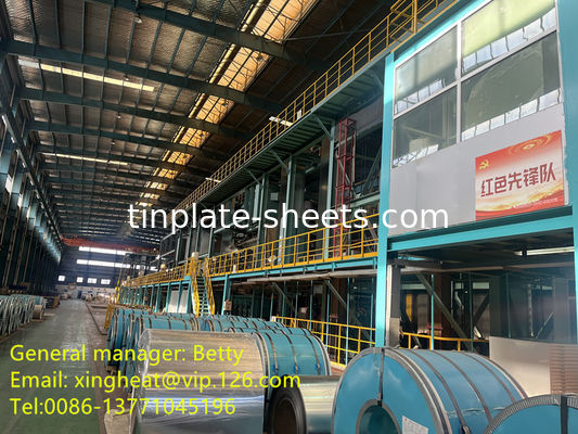 Elektrolytische tinplate, tincoating 2.8/2.8 1.1/1.1 Tinplate Mill Fabrikant T2.5 T3 T4 T5 DR8 DR9