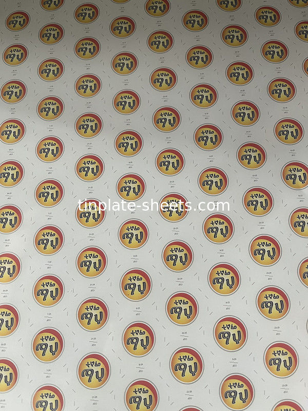CMYK Kleurbedrukte tinvrije staal 512mm-907mm Goede vormbaarheid