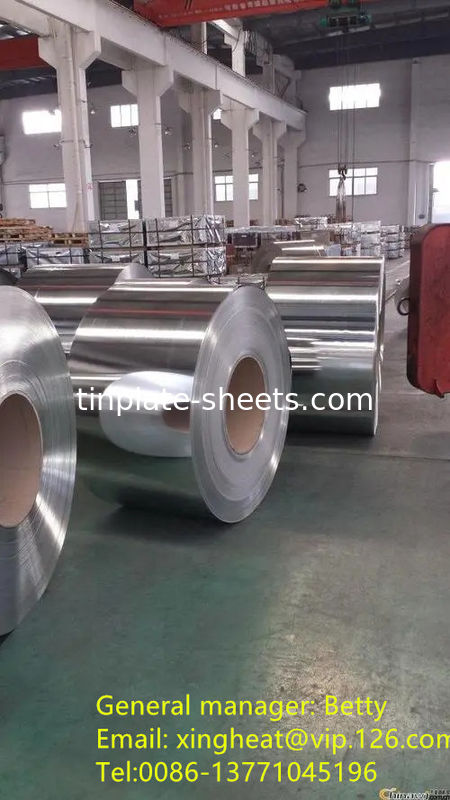 Elektrolytische tinplate, tincoating 2.8/2.8 2.0/2.0 1.1/1.1 tinplate fabriek fabrikant T2.5 T3 T4 T5 DR8 DR9