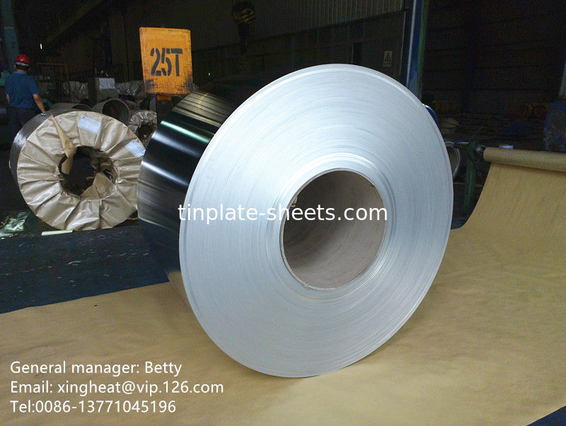 3-8 ton tinvrij staal spoel JIS G3303 Standaard steenoppervlak Afgerond T3 T4 T5Temper