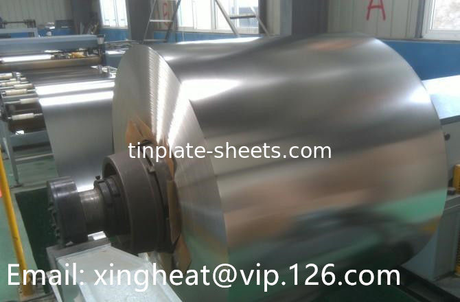 T5 Spullen van tinplaat voor voedselblikken Tincoating 2.8/2.8 of 5.6/5.6 DR8 of DR9 Temperatuur